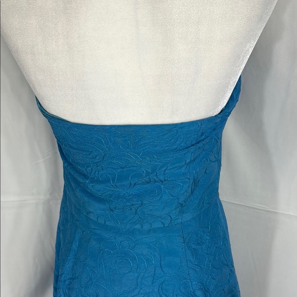 Ann Taylor Strapless Dress in Vibrant Blue 100% Silk Dress - Picture 7 of 8